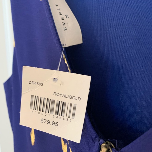 Royal Blue and Gold Everly Dress - Picture 2 of 3